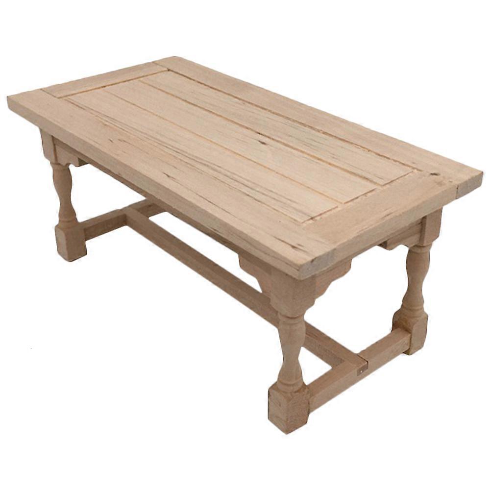 Wooden Dollhouse Dining Table Miniature Table for 4Pcs 1:12 Scale Model