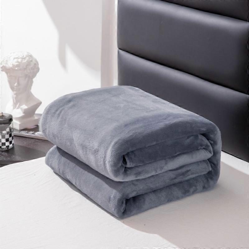 2025 new solid color simple plush blanket multi-functional Farley plush thickened warm blanket