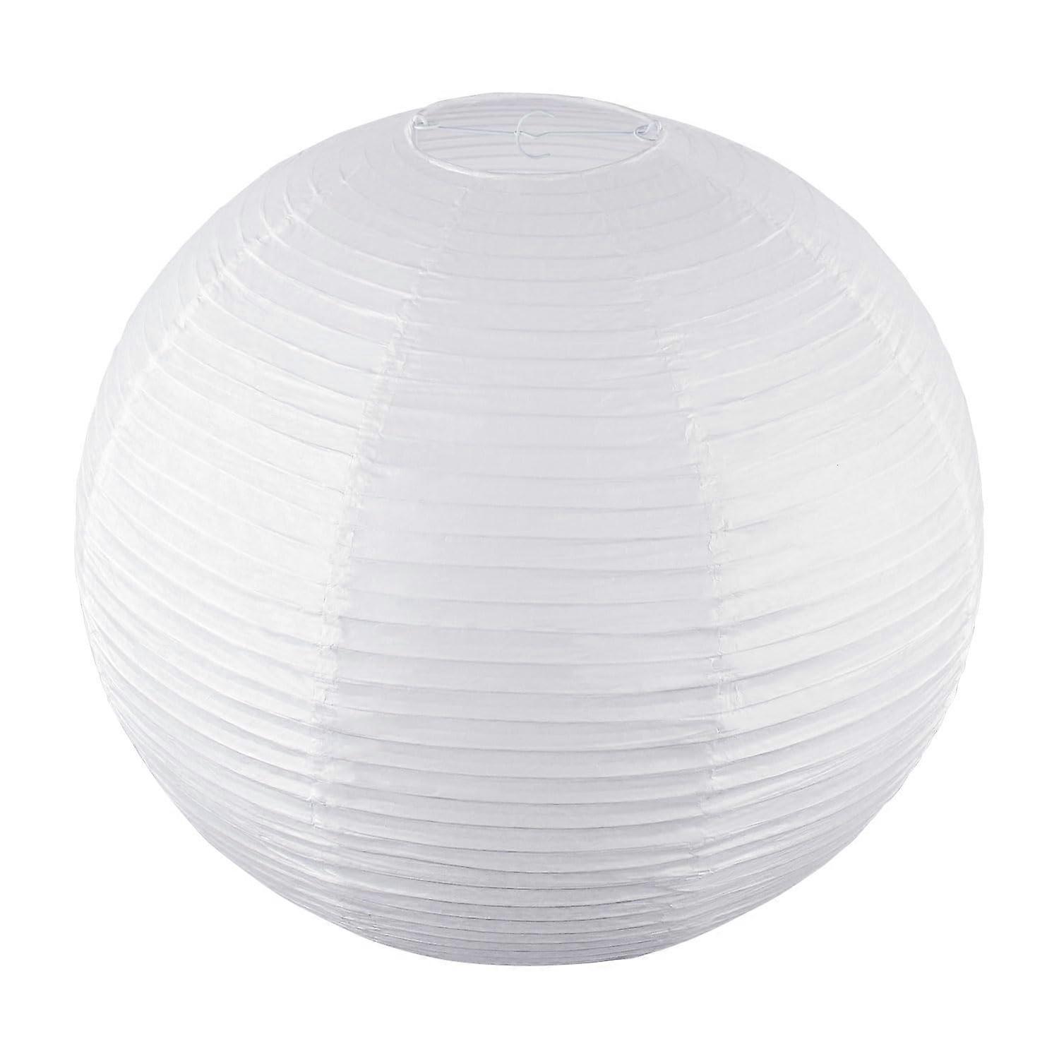 19.68 Inch White Round Paper Lantern, Large Hanging Decorative Lamp Shade for Party and Home Decor