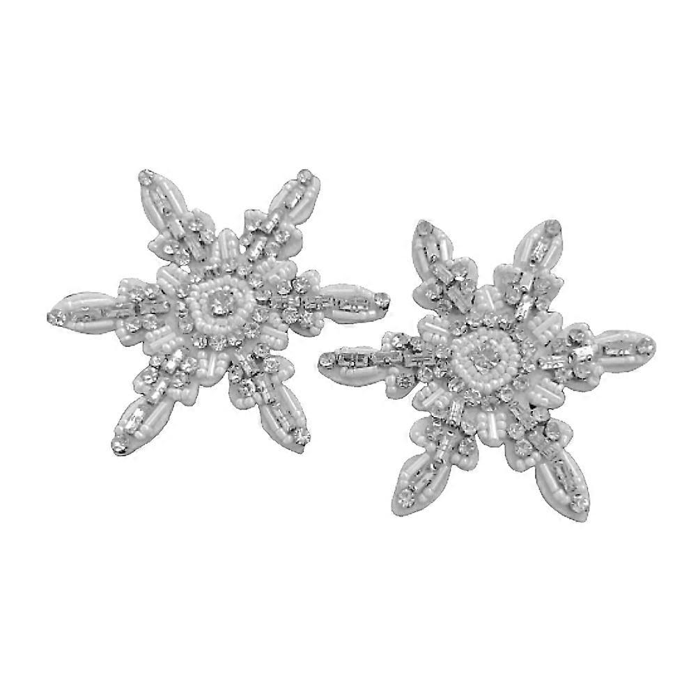 White Snowflake Sewing Patch for Clothes Repair 6Pcs Cloth Paste Decoration