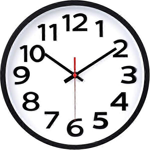 Wall Clock Silent Non-Ticking 12 Inch/30CM Modern Wall Clocks Decorative Quality Analog Quartz Clock Large, 3D Digits Easy to Read, Black Black