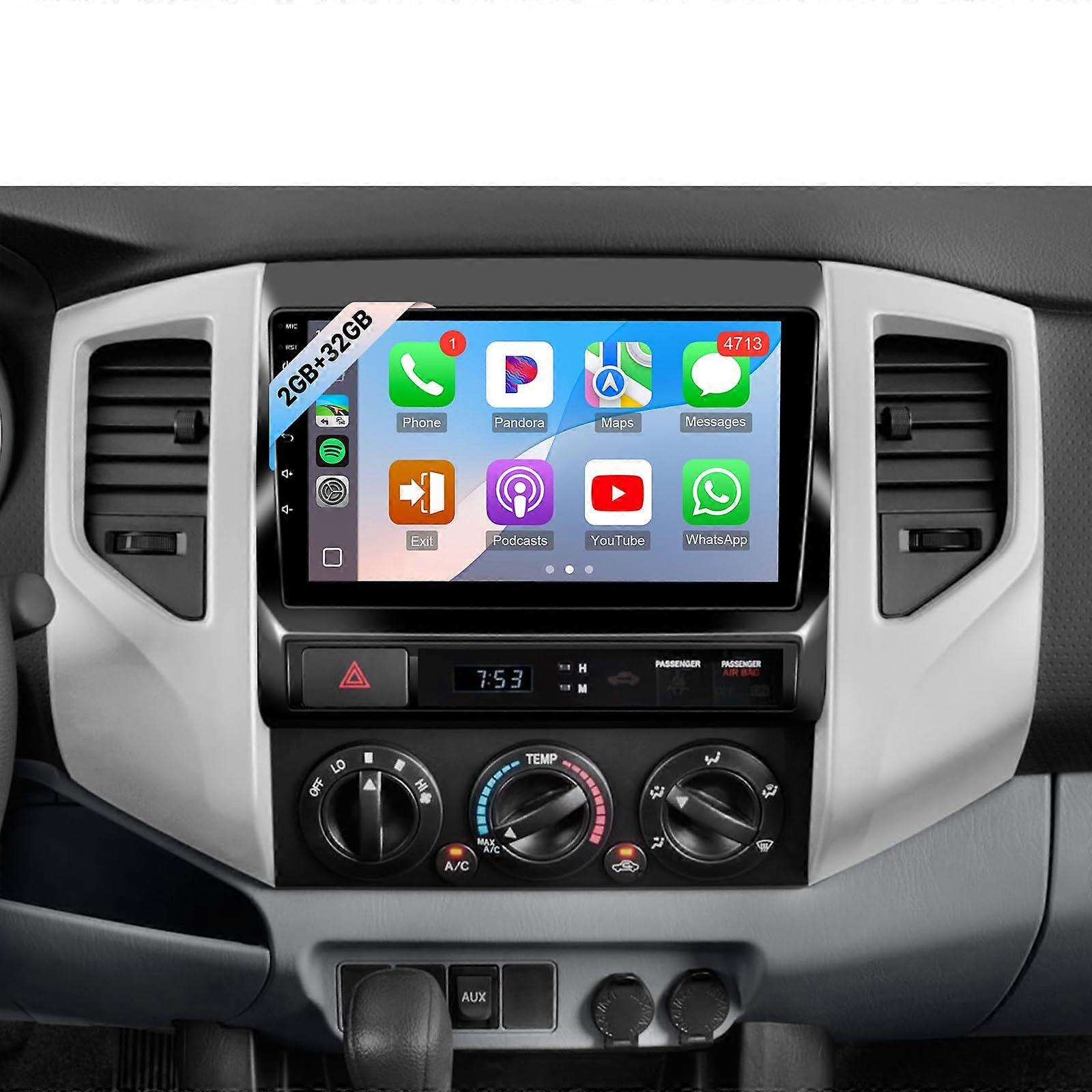Android Car Stereo for Toyota Tacoma 20052015 with Wireless CarPlay, 9 Inch IPS Touch Screen, GPS