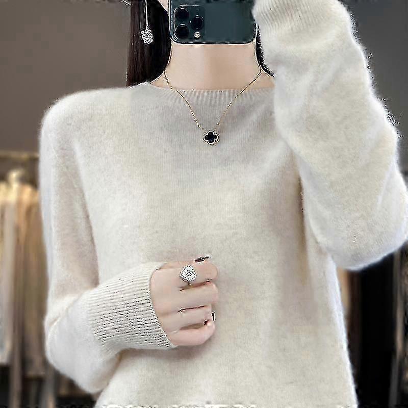 Varm uld cashmere sweater til kvinder, Qinghe efterårspullover