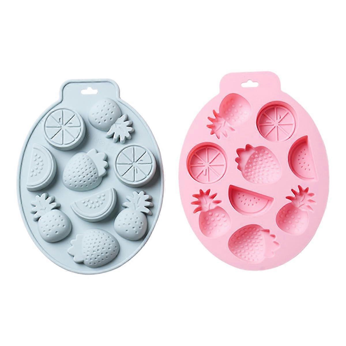 2pcs Fruit Shaped Silicone Baking Mold Nonstick Easy Release for Cake Chocolate Fondant Candy