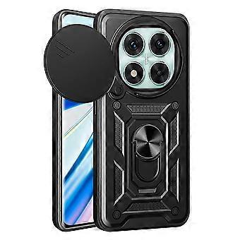 Capa AMORUS para Xiaomi Redmi Note 14 Pro 5G/Poco X7 5G com suporte, em PC+TPU, com lente de câmera integrada.