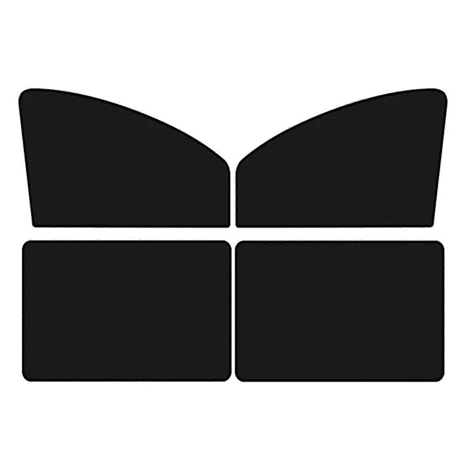 Magnetic Car Window Shade UV Blocking Privacy Sunshield Curtain Double Sided Black 4pcs