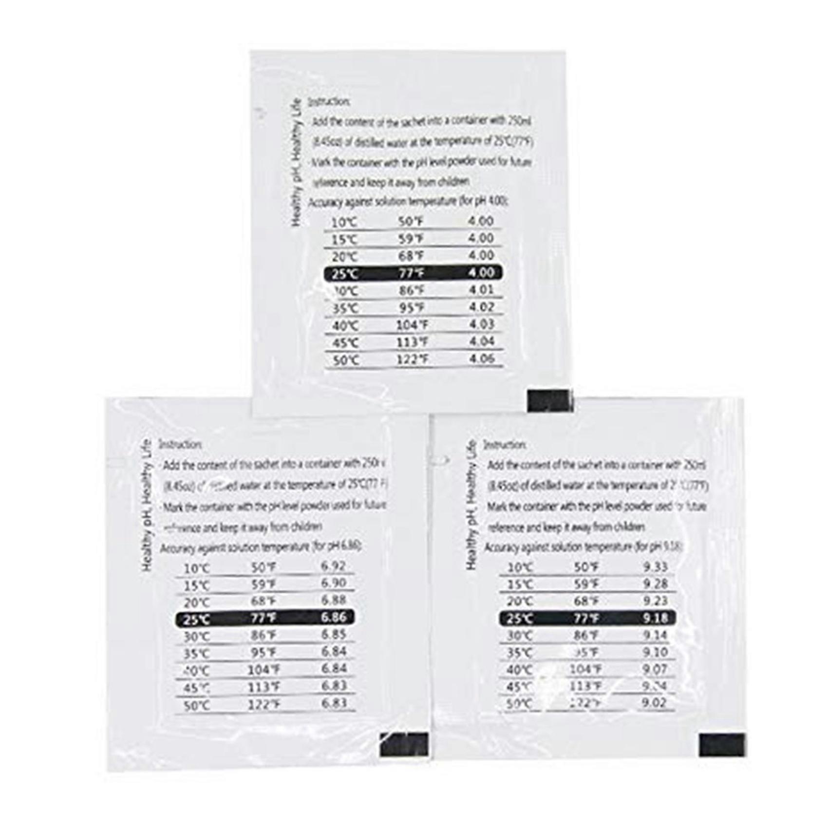 72 Pack PH Meter Buffer Solution Powder 6.86/4.00/9.18, PH Calibration Solution Packets for Precise PH Meter