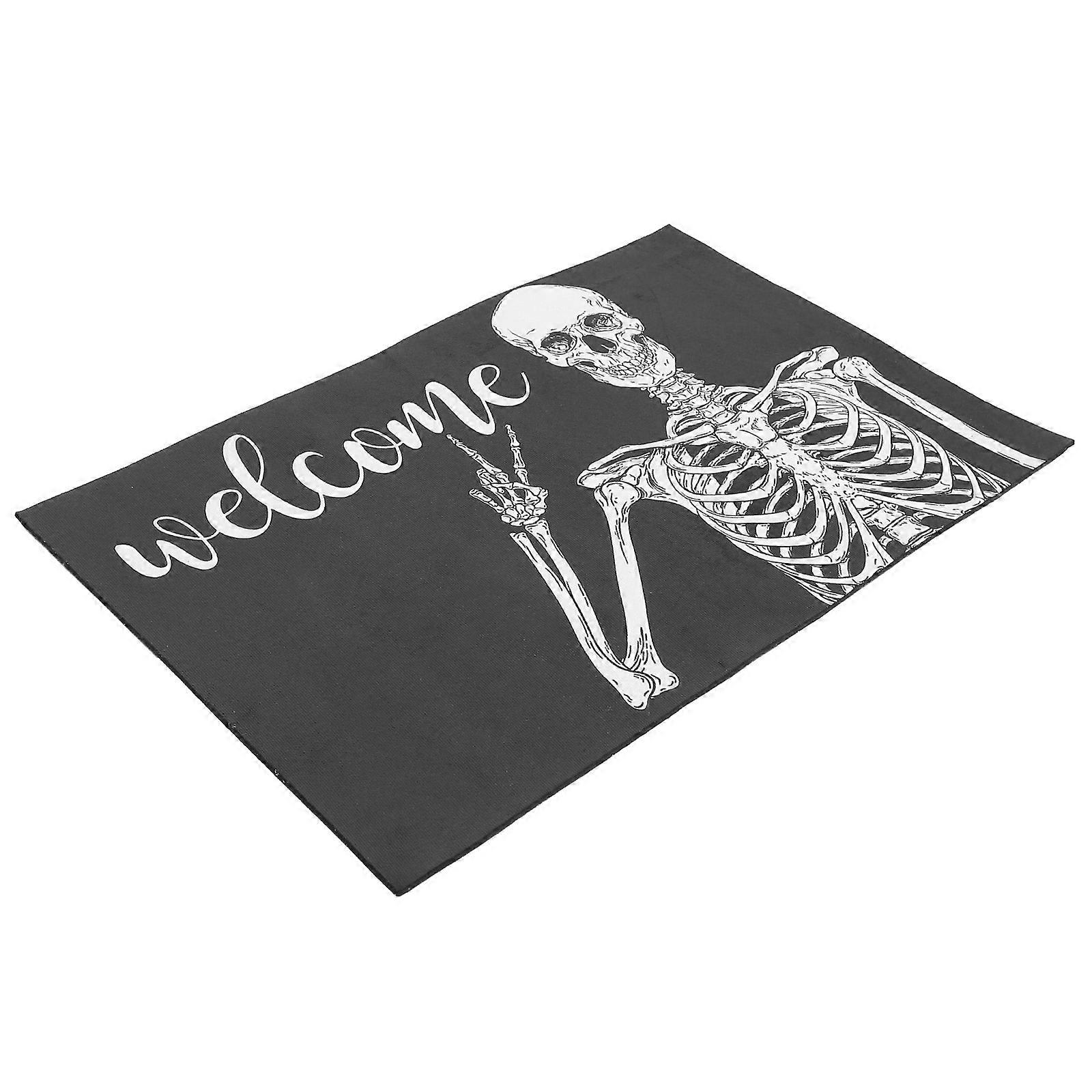 Decorative Halloween Mat Doormats For Home Decor Indoor Outdoor Use Rectangular Shape Black 1Pcs