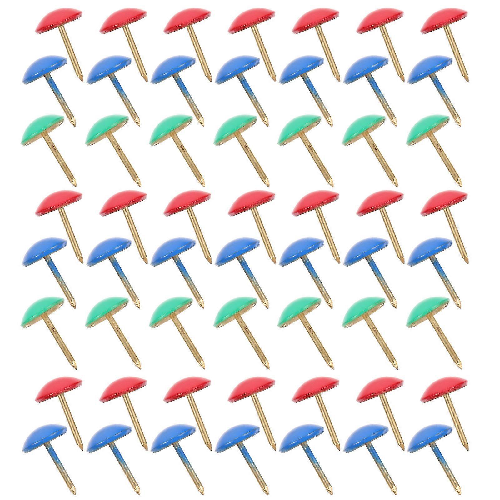 Assorted Color Upholstery Tacks with Durable Iron Material 60Pcs Decorative Thumbtacks