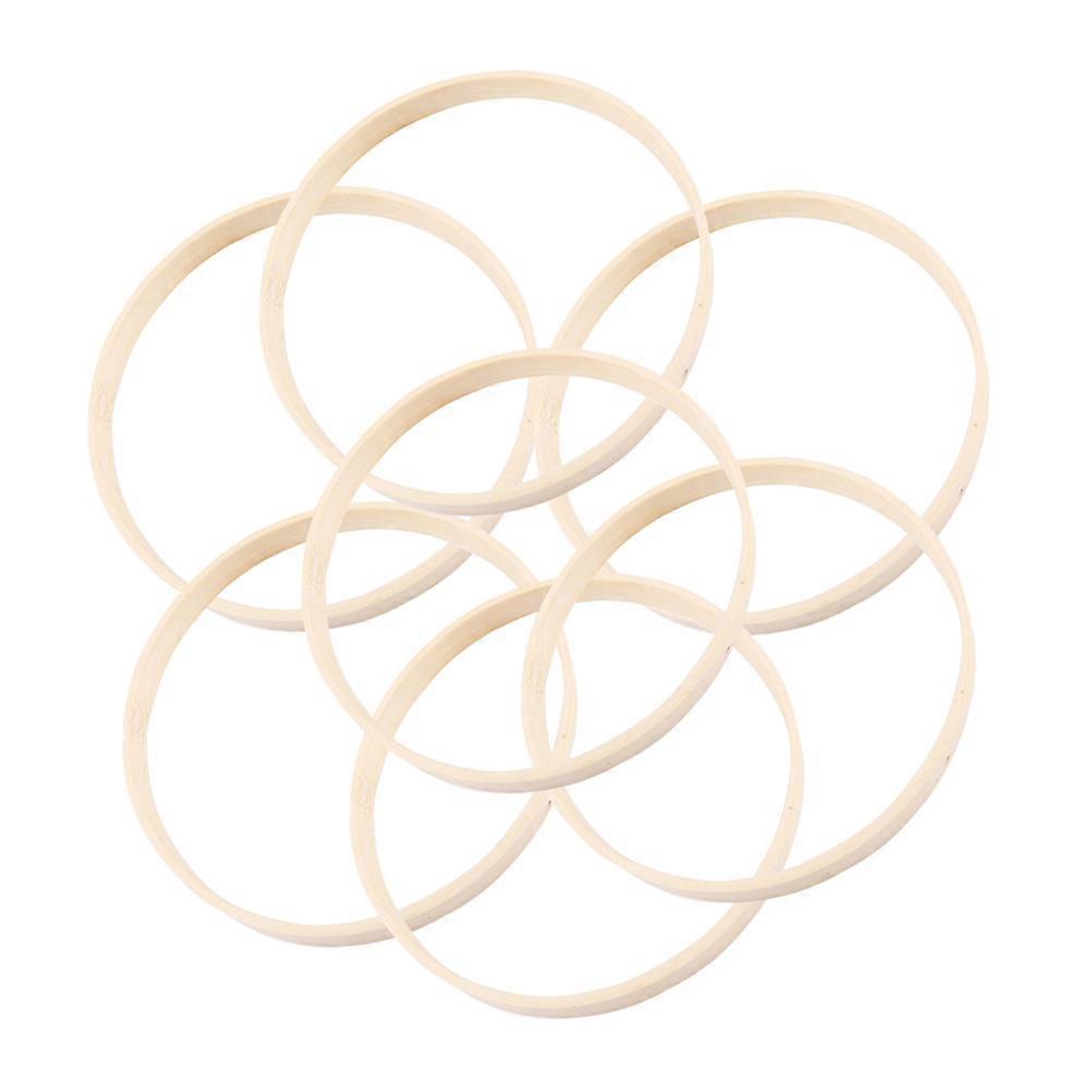 Bamboo Dreamcatcher Rings for DIY Project 20Pcs Beige Round Frames