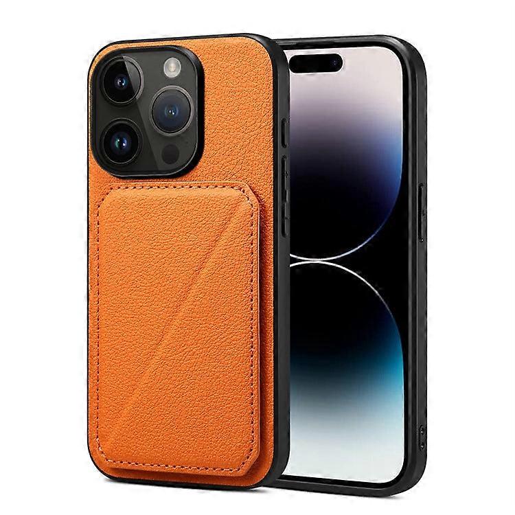 Case For Iphone 13 6.1 Inch Orange Leather Imitation Calf Pattern No1002