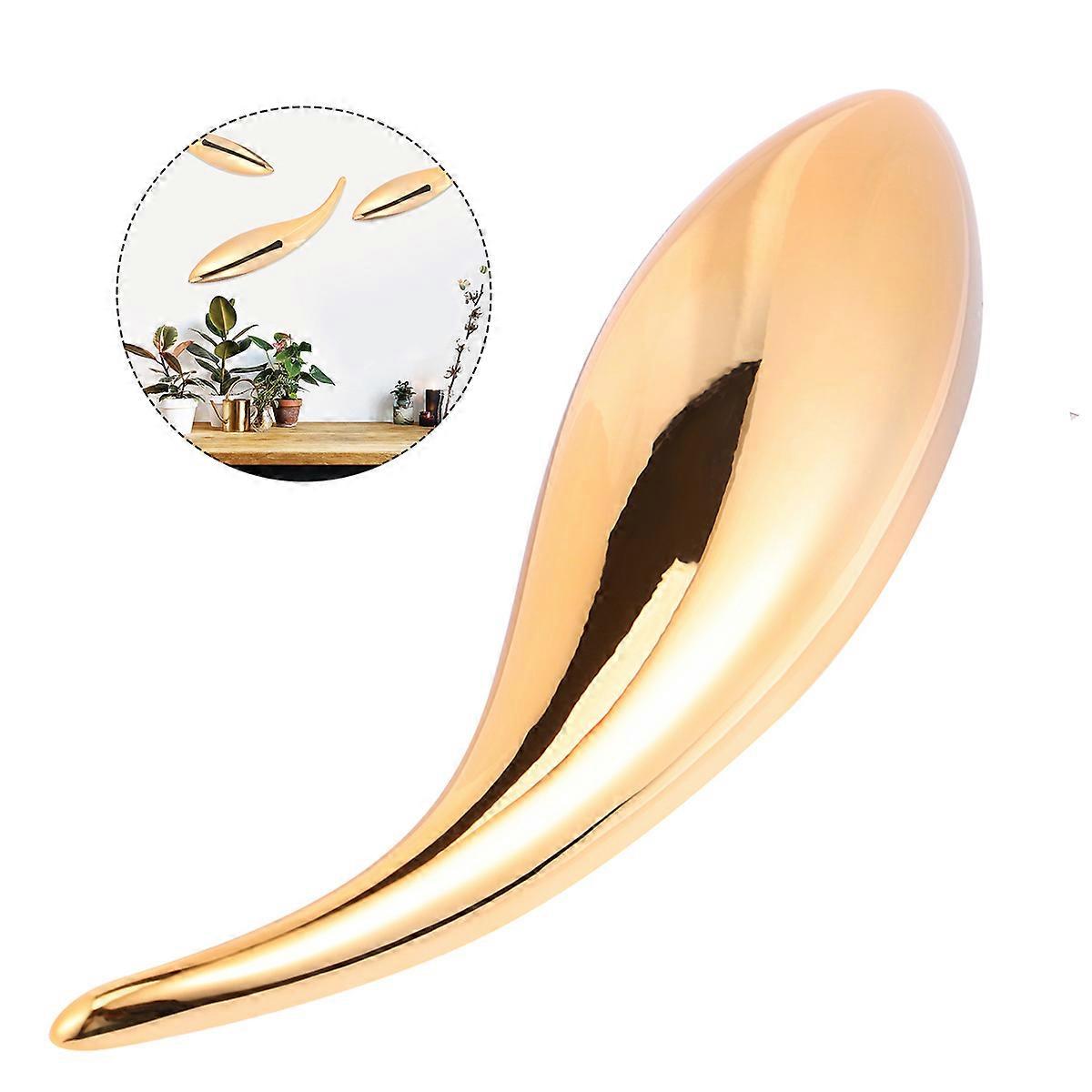 Golden Plastic Wall Sticker Fish Accessories for DIY Use Mirror Surface