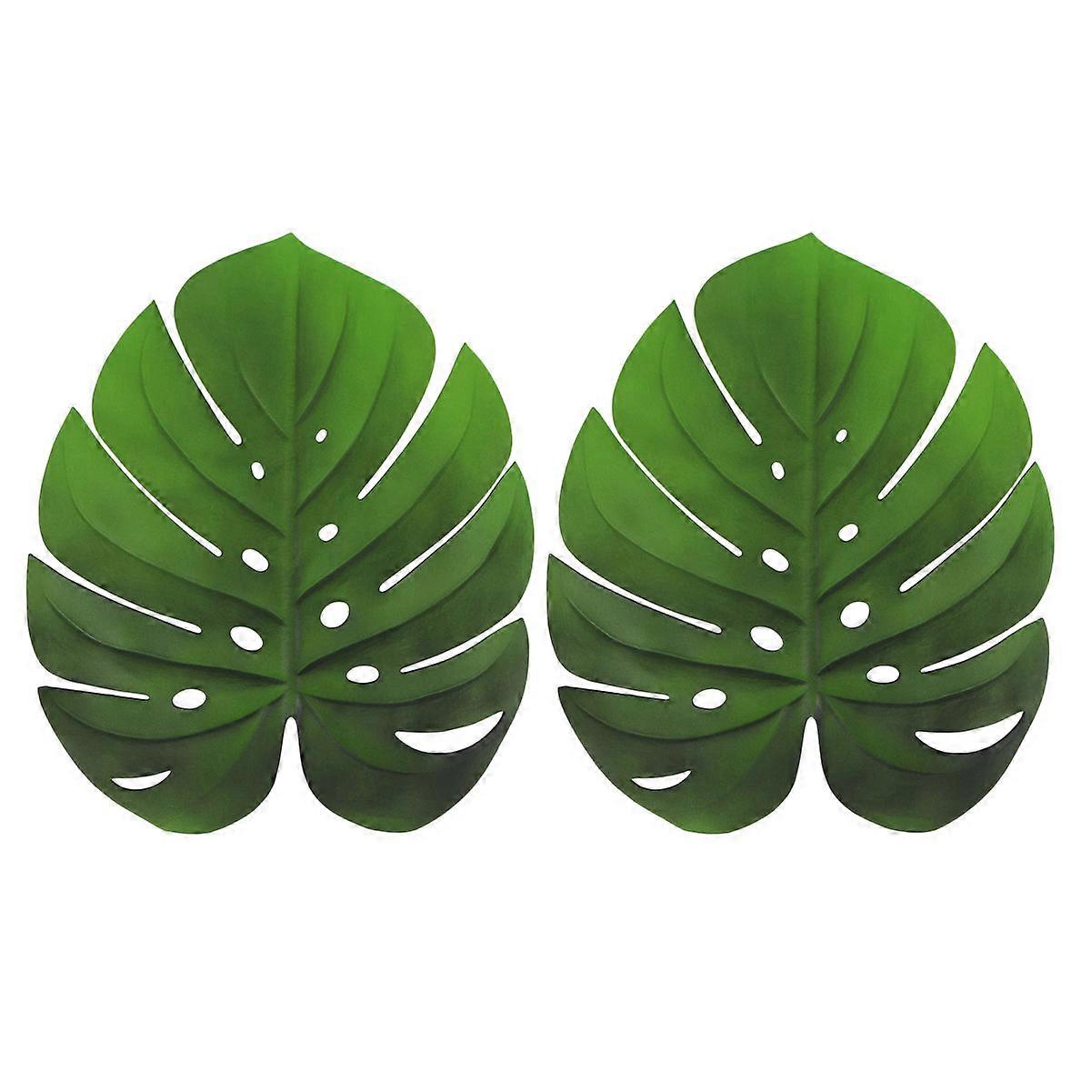 Eco-Friendly Eva Placemat for Kitchen Use 2Pcs Turtle Leaf Shaped Mats