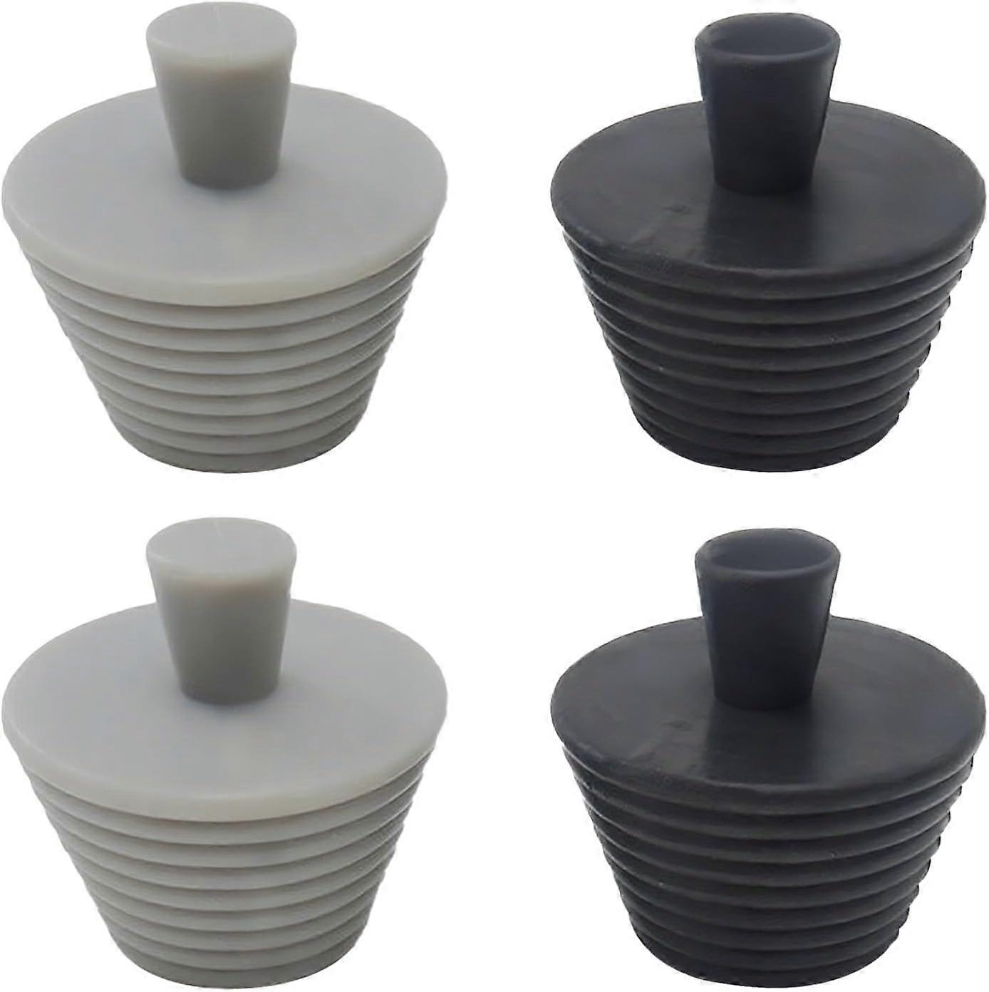 Four-Piece Universal Drain Plug Set, Rubber Sink Plug