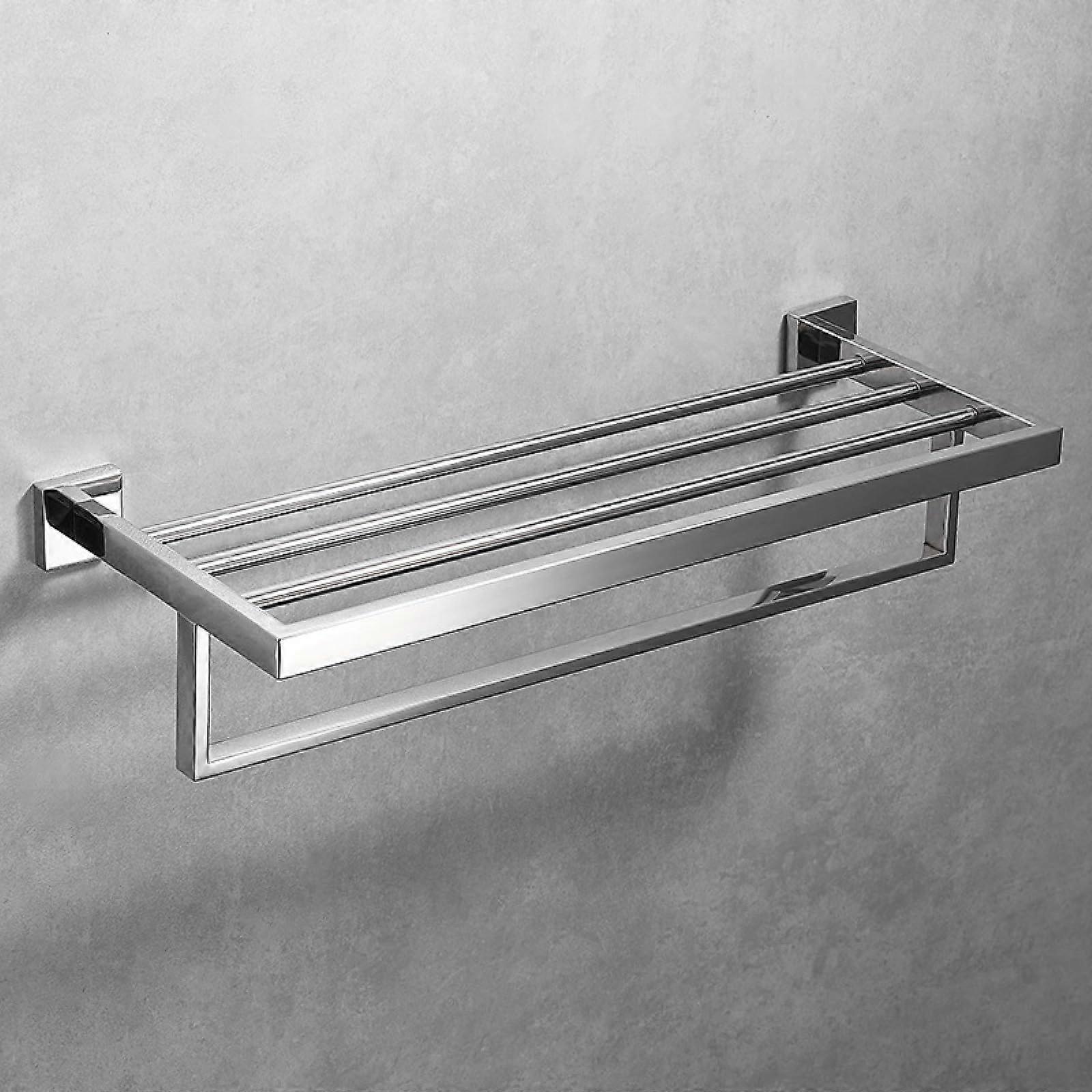 Rustproof Wall Mounted Stainless Steel Towel Rack for Bathroom and Kitchen Space Saving Design