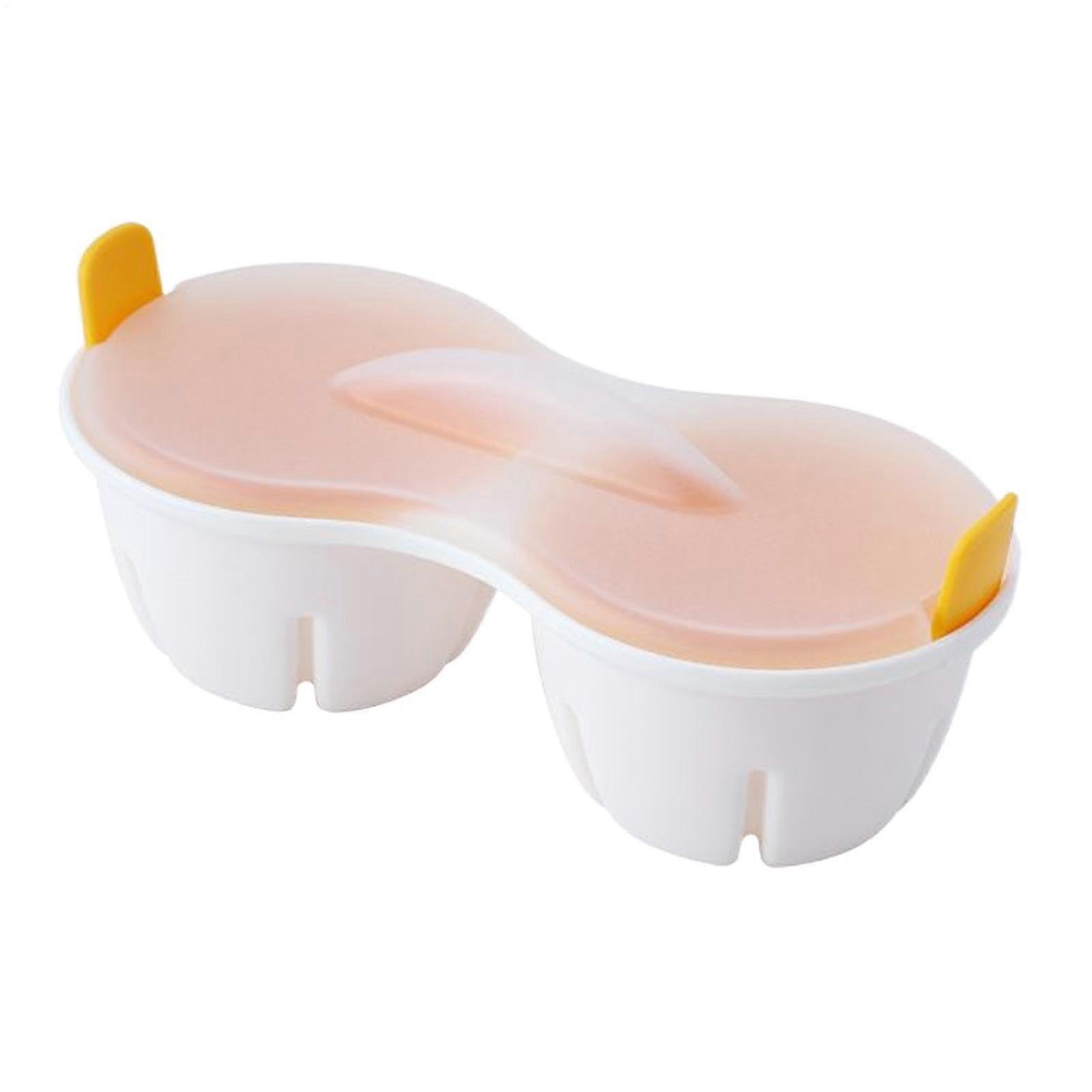 Microwave Egg Cooker, 2Cavity Nonstick Poached Egg Maker with HeatResistant Lid for Quick Breakfast