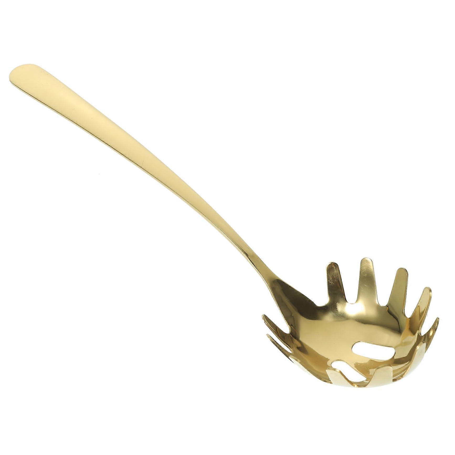 Stainless Steel Pasta Server with Drain HeatResistant Handle Durable Spaghetti Spoon for Kitchen