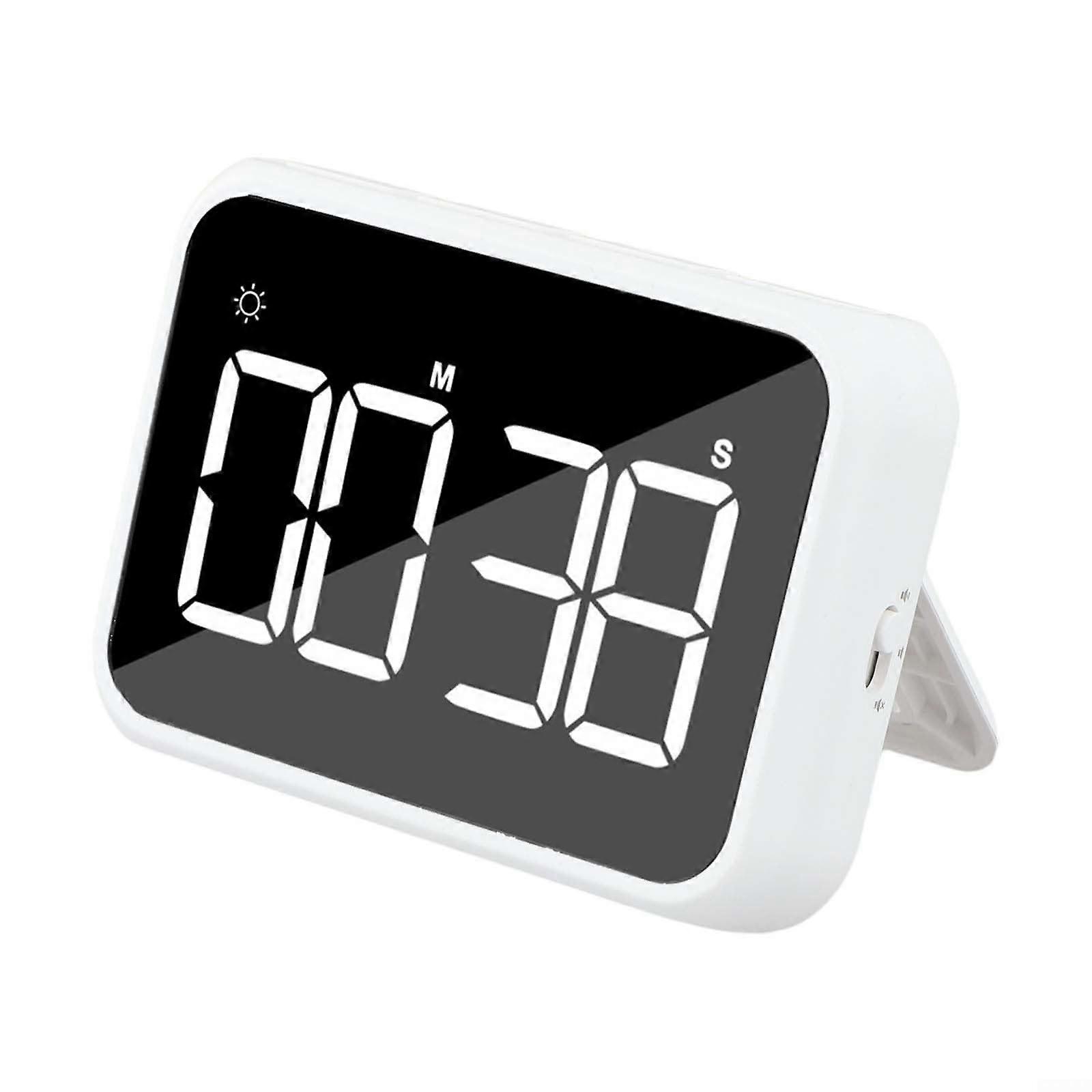 Digital Kitchen Timer with Memory Function, Dual Brightness Large Display for Cooking (White)