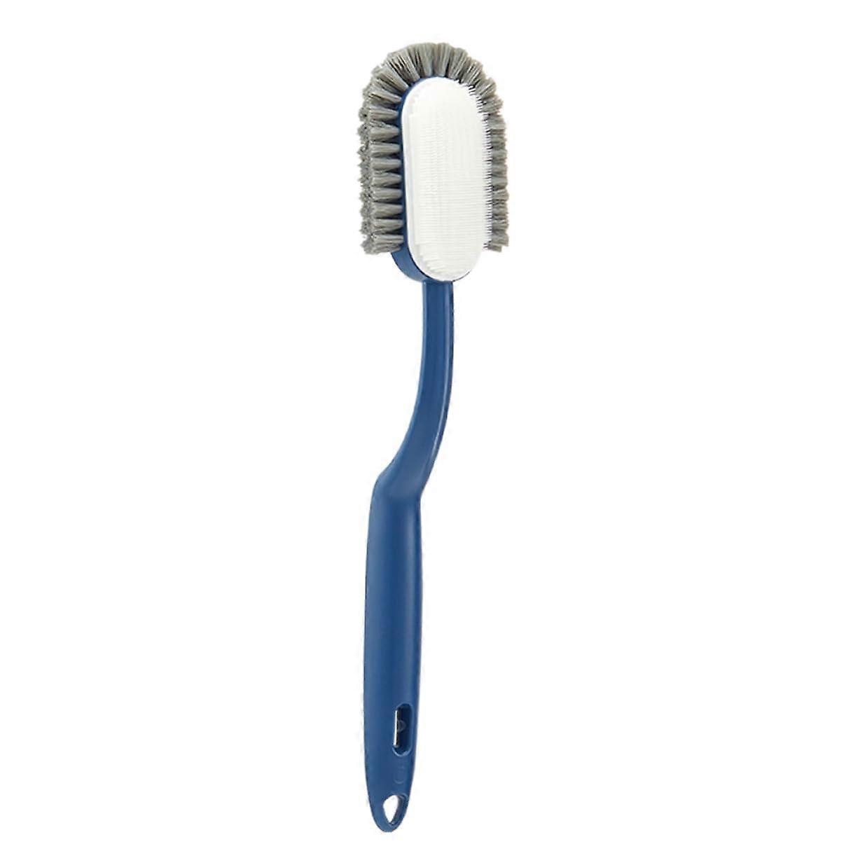 Scrub Brush with Long Handle for Kitchen Bathroom Laundry Cleaning,  Temp Resistant, Blue