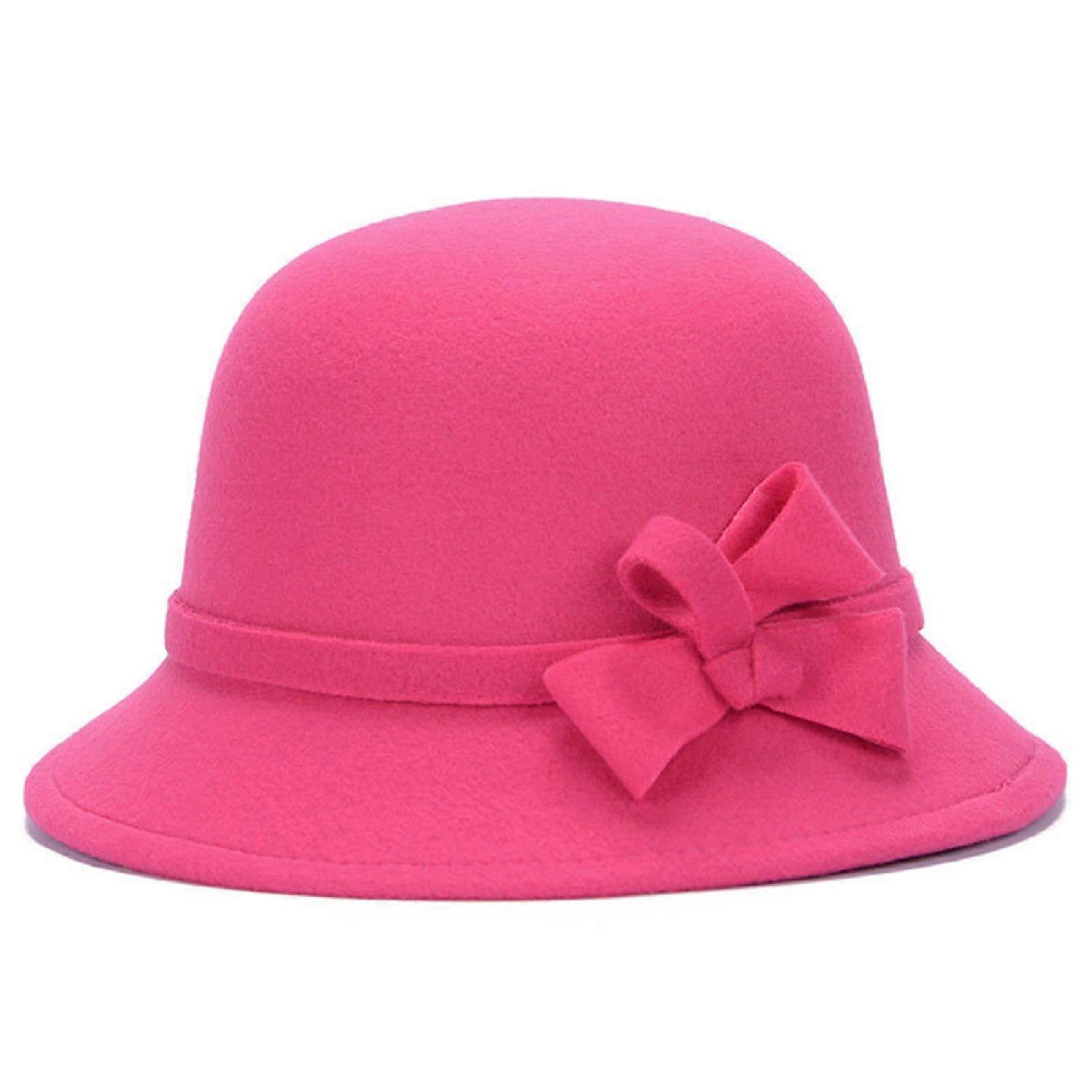 Hat,Cap Solid Color Comfortable Faux Wool Wide Brim Hat for Tea party