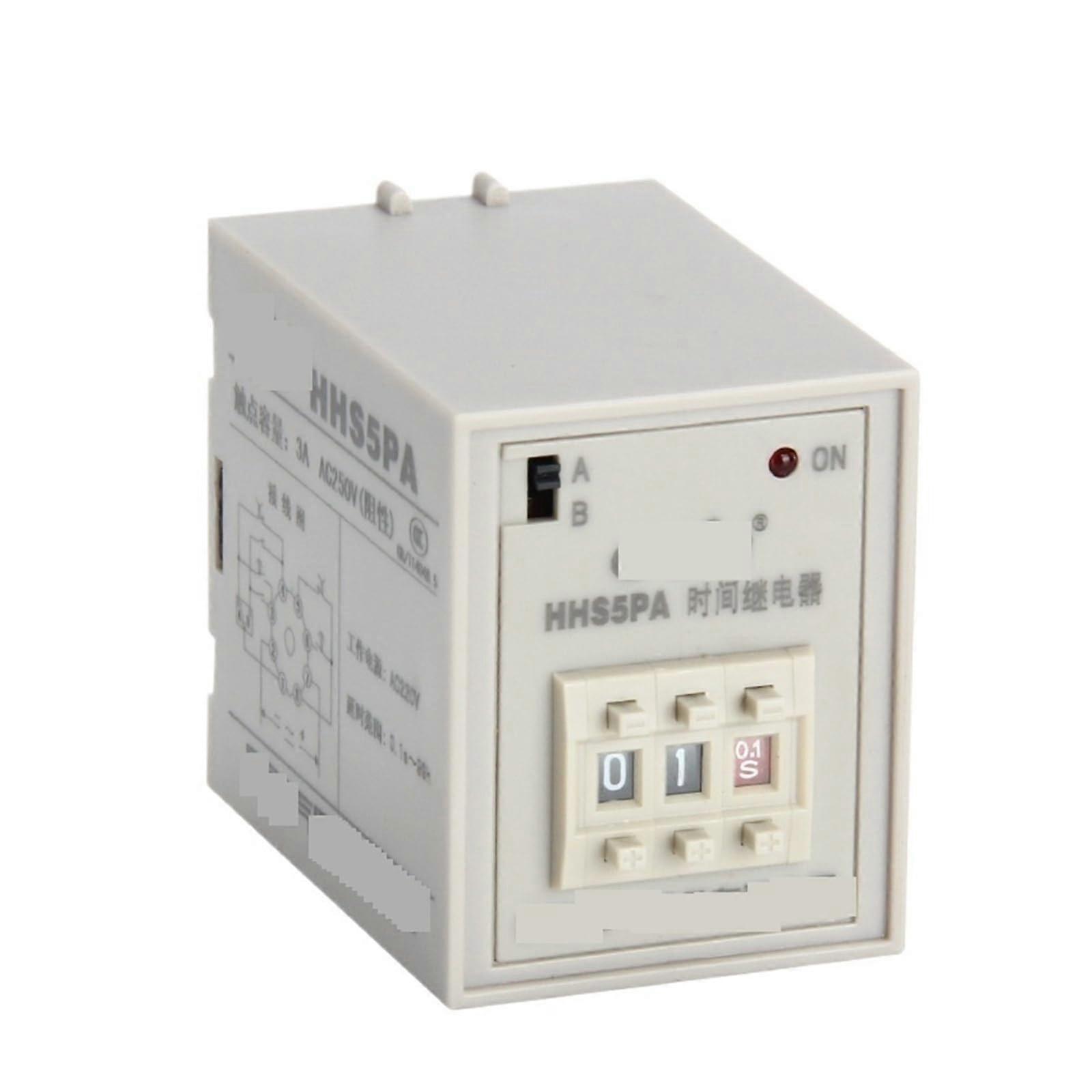 Digital Time Relay AC220V HHS5PA MultiFunction PowerOn Delay Switch with Easy Time Adjustment