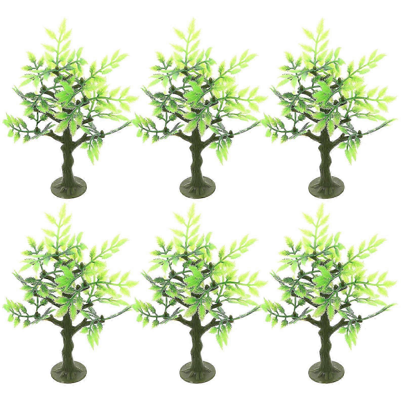 Plastic Miniature Model Trees Tree Shape Micro Landscape Hobbyists 6Set
