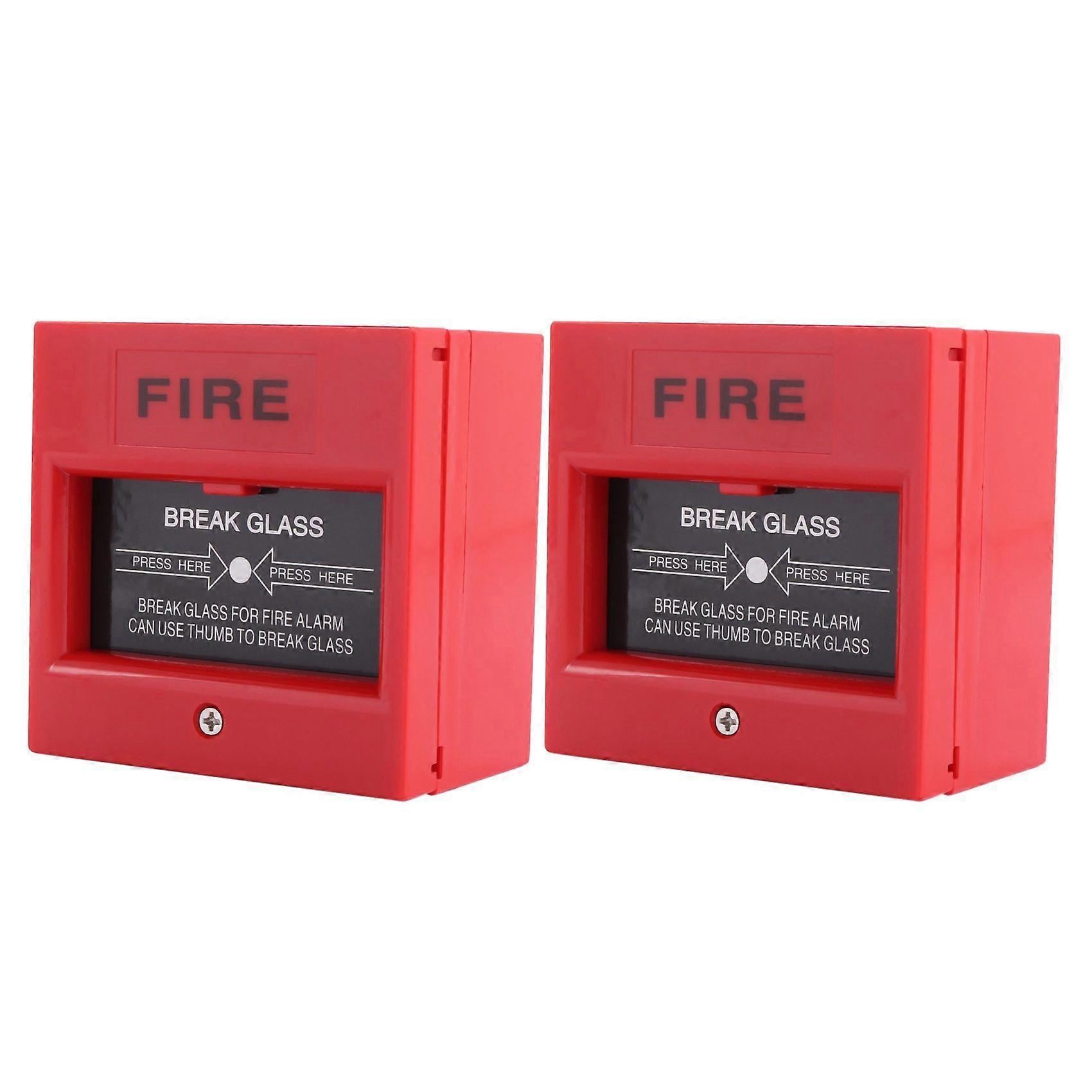 2X AC 250V/12V DC 12V Resettable Manual Call Point Fire Alarm Pull Station