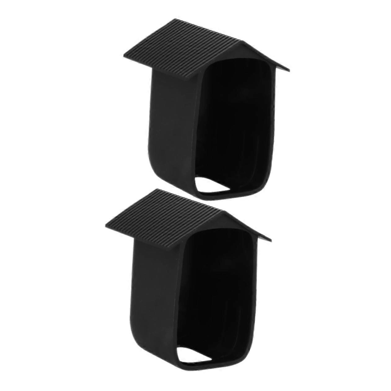 2pcs Outdoor Security Camera Housing Weatherproof Cover Waterproof Protector Wide Angle Easy Install Black