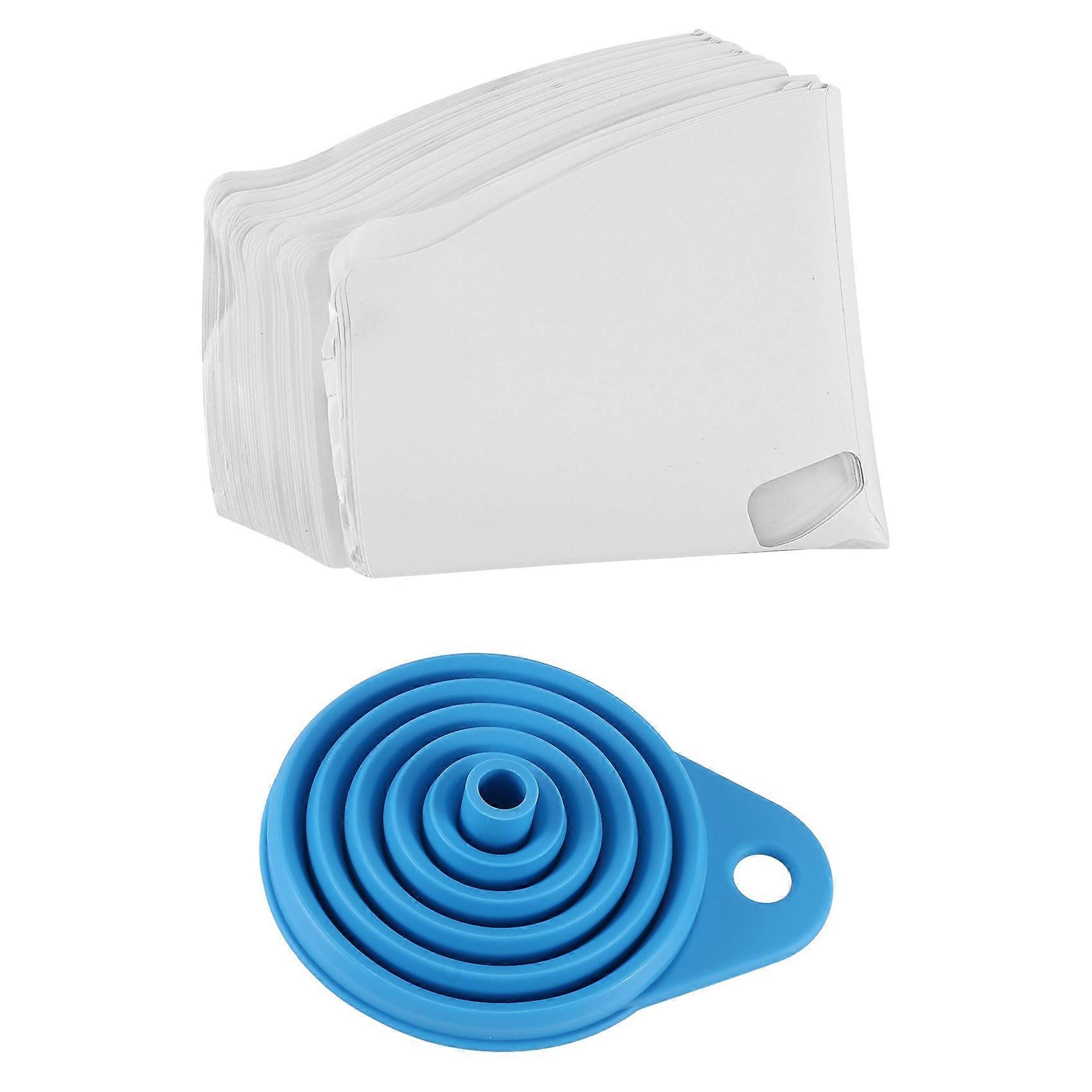 50Pack 100 Micrometre Paint Cone Paint Strainers with 1 Pcs Funnel