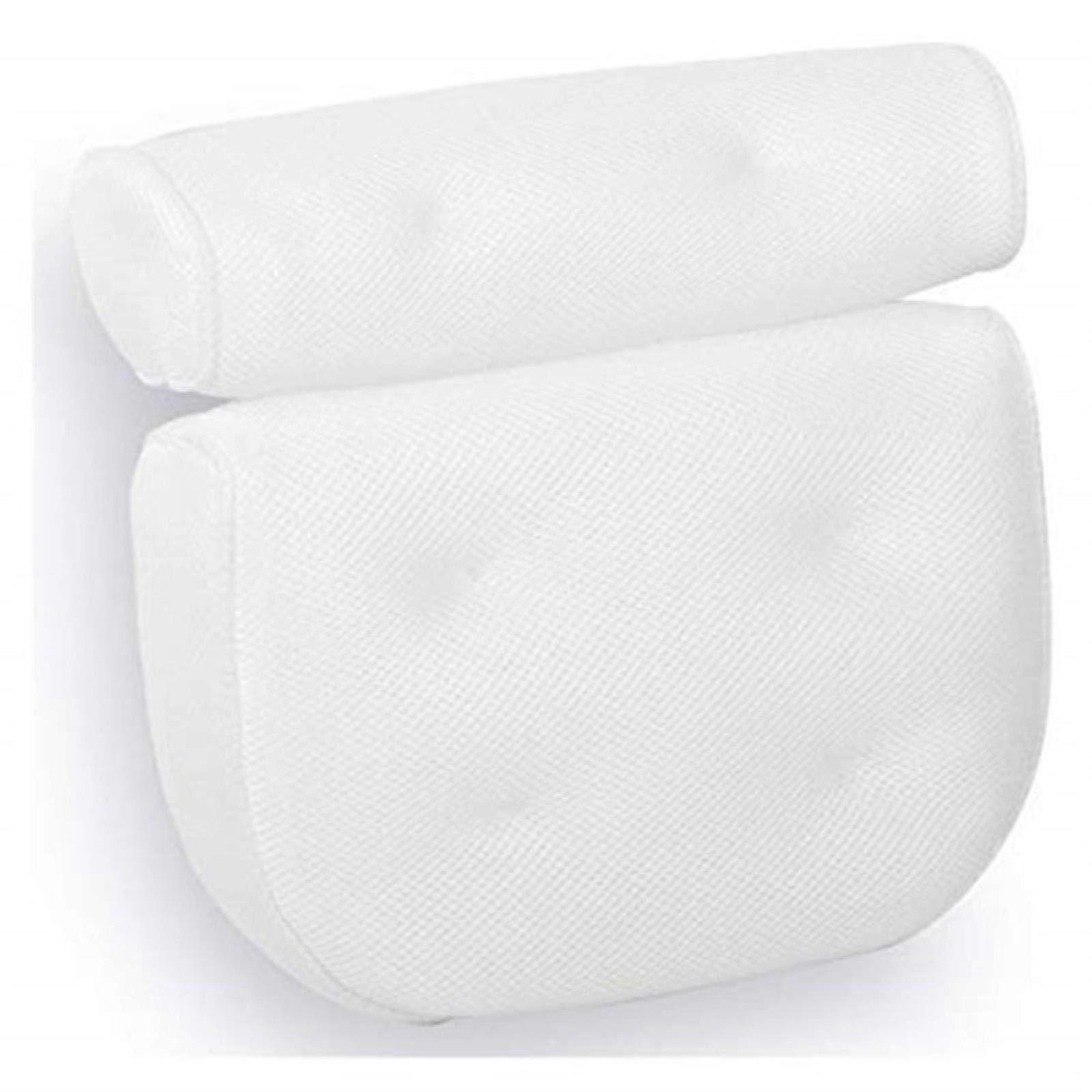 Bath Pillow with Ergonomic TwoPanel Design and Secure Suction Cups for Neck and Back Support