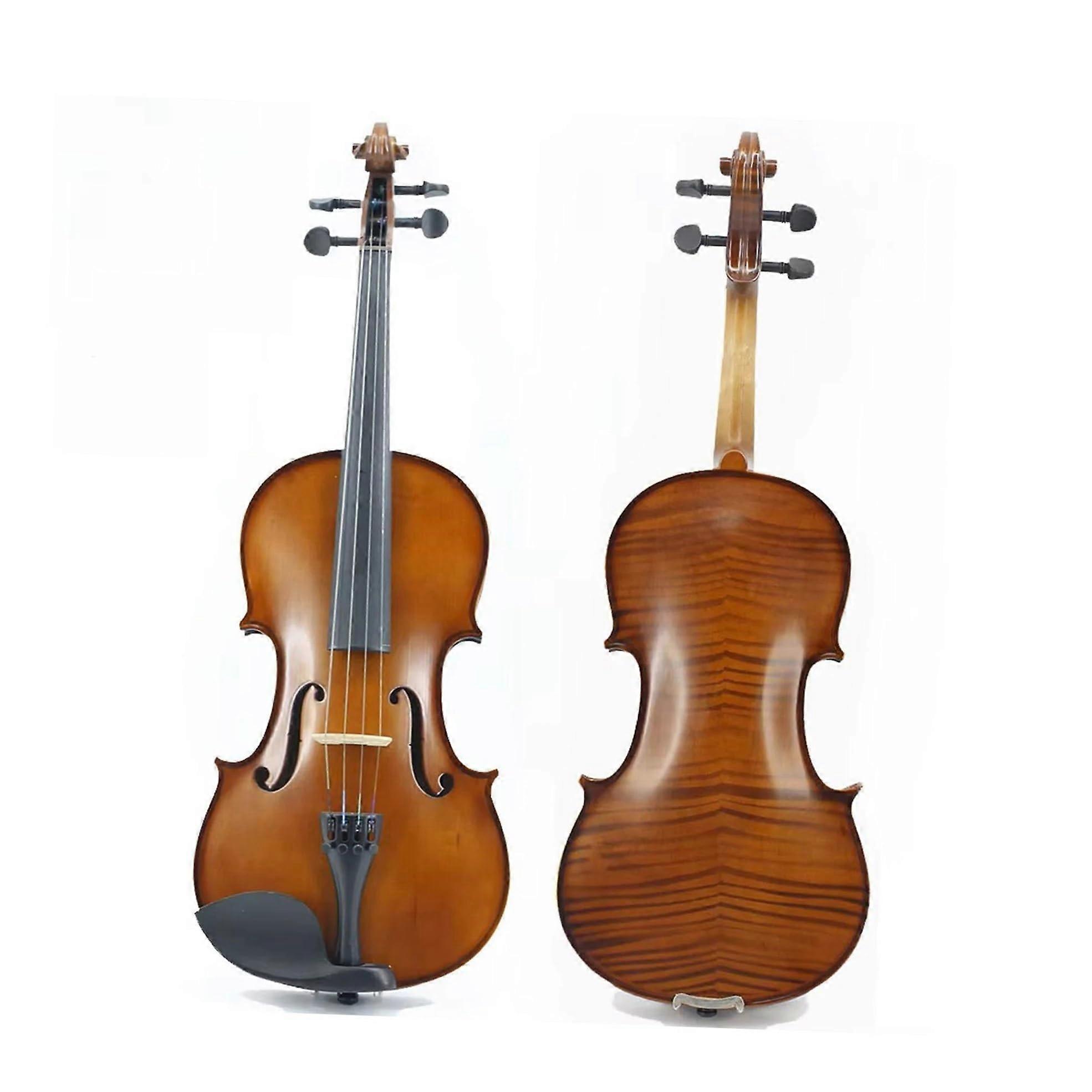 Full Size 4/4 Solid Wood Beginner Violin Set with Case and Bow, Clear Tone, Ready to Play