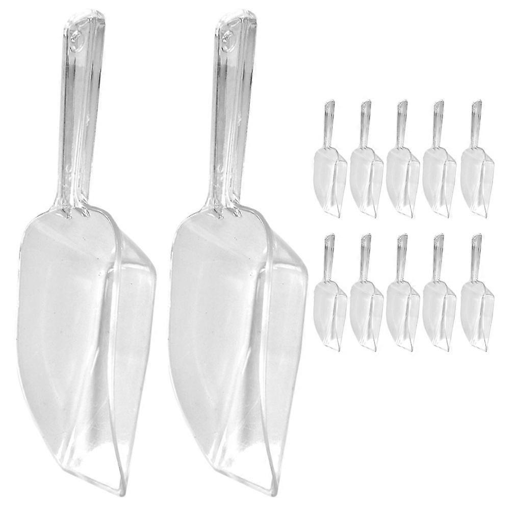 Plastic Cereal Scoop Flour Scoops for Kitchen Use 12Pcs Transparent