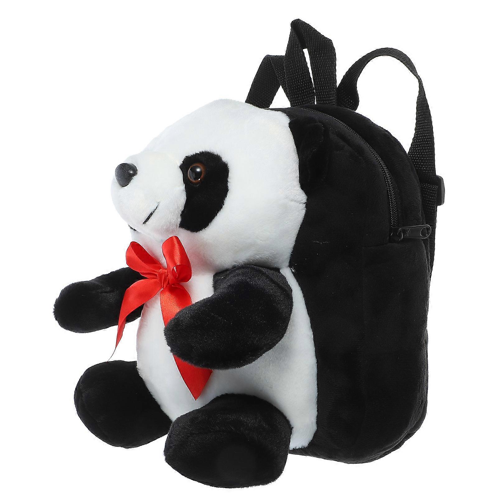 Black Plush Children's Backpack Versatile Backpack for Camping 1Pcs