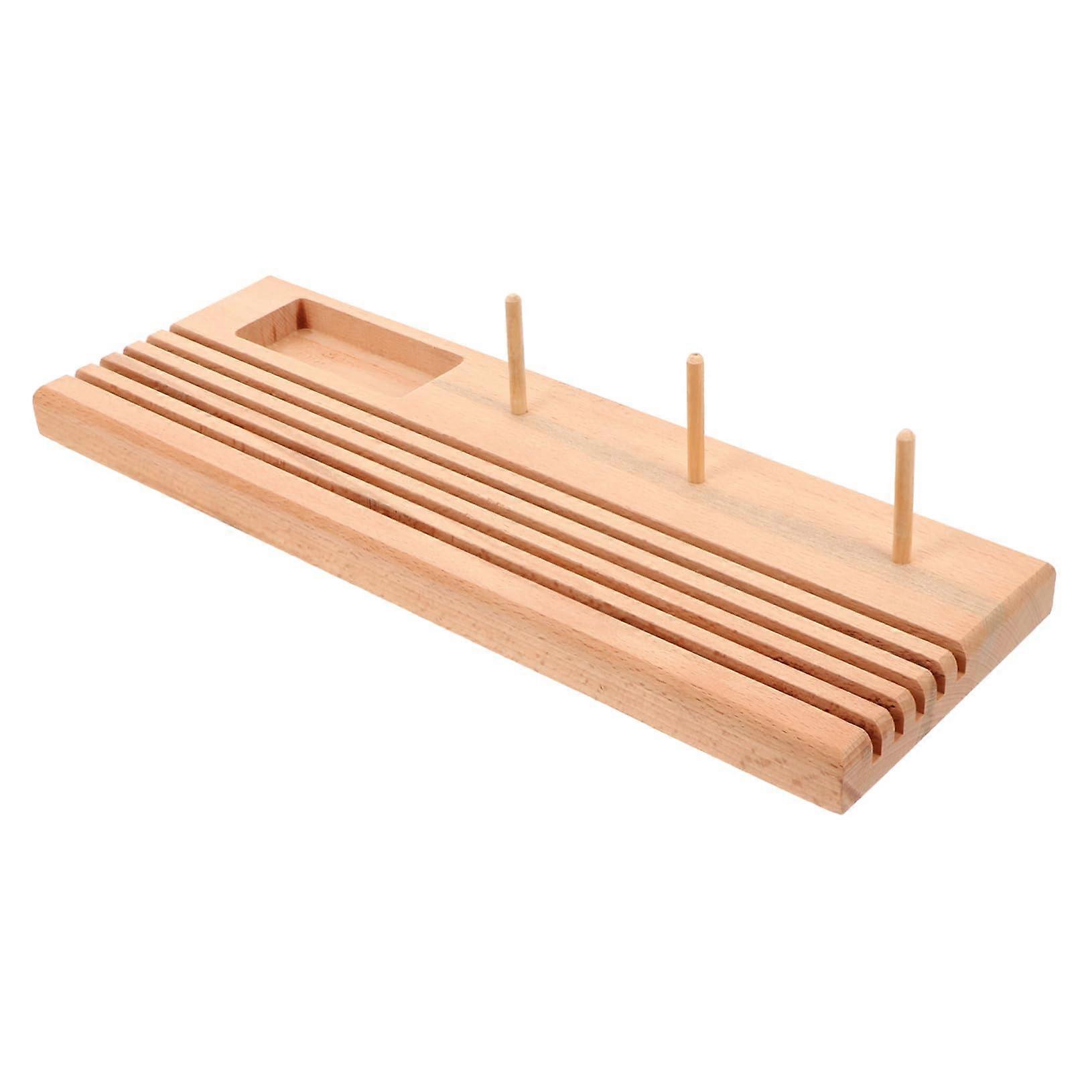 Wooden Thread Organizer Rack for Sewing Spools Rulers Tools Quick Access Storage Durable Design