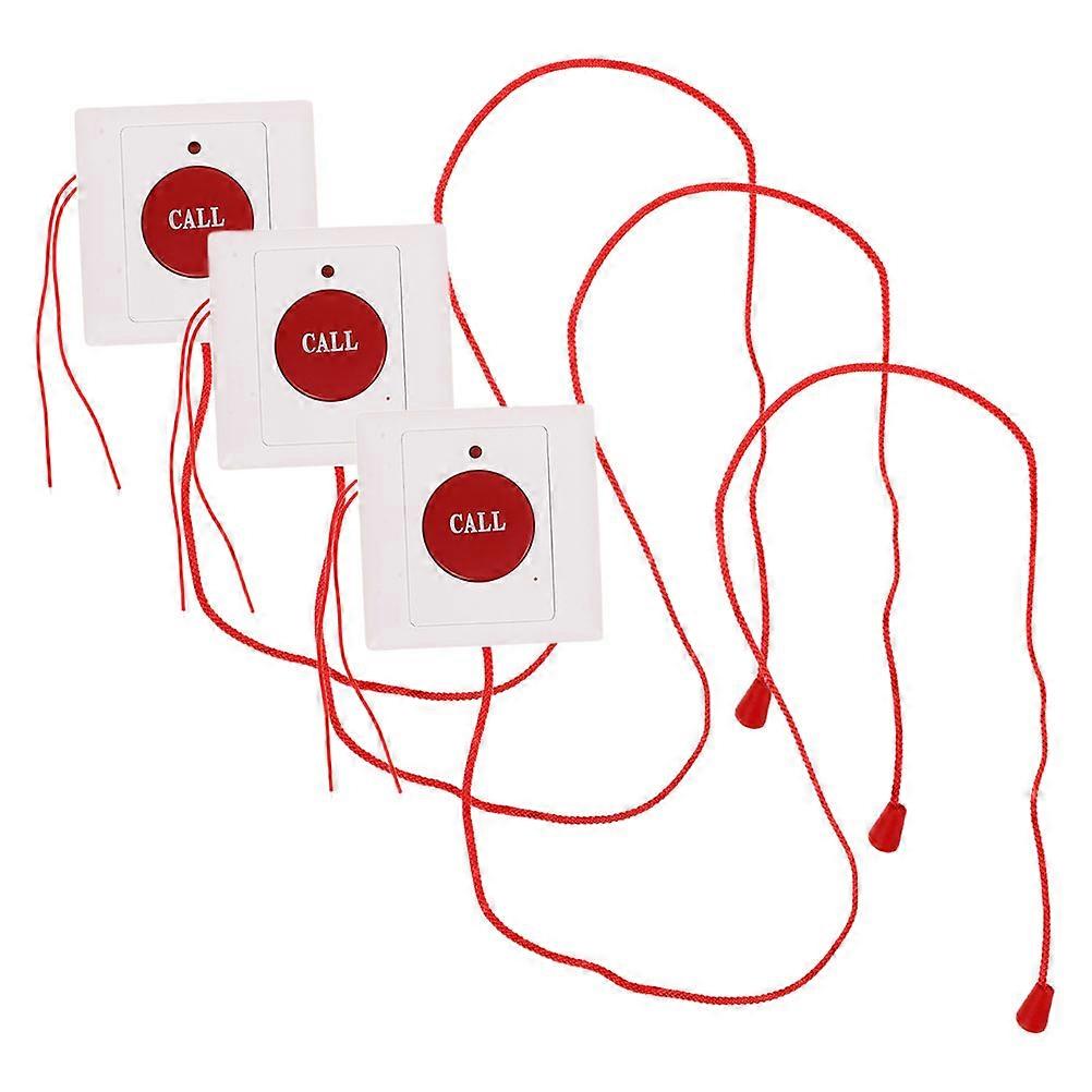 Emergency Call Button Red Plastic for Hospitals 3Pcs Wall Mounted Safety Device