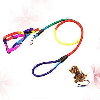 Rainbow Color Dog Traction Rope for Pet Supplies Nylon Material