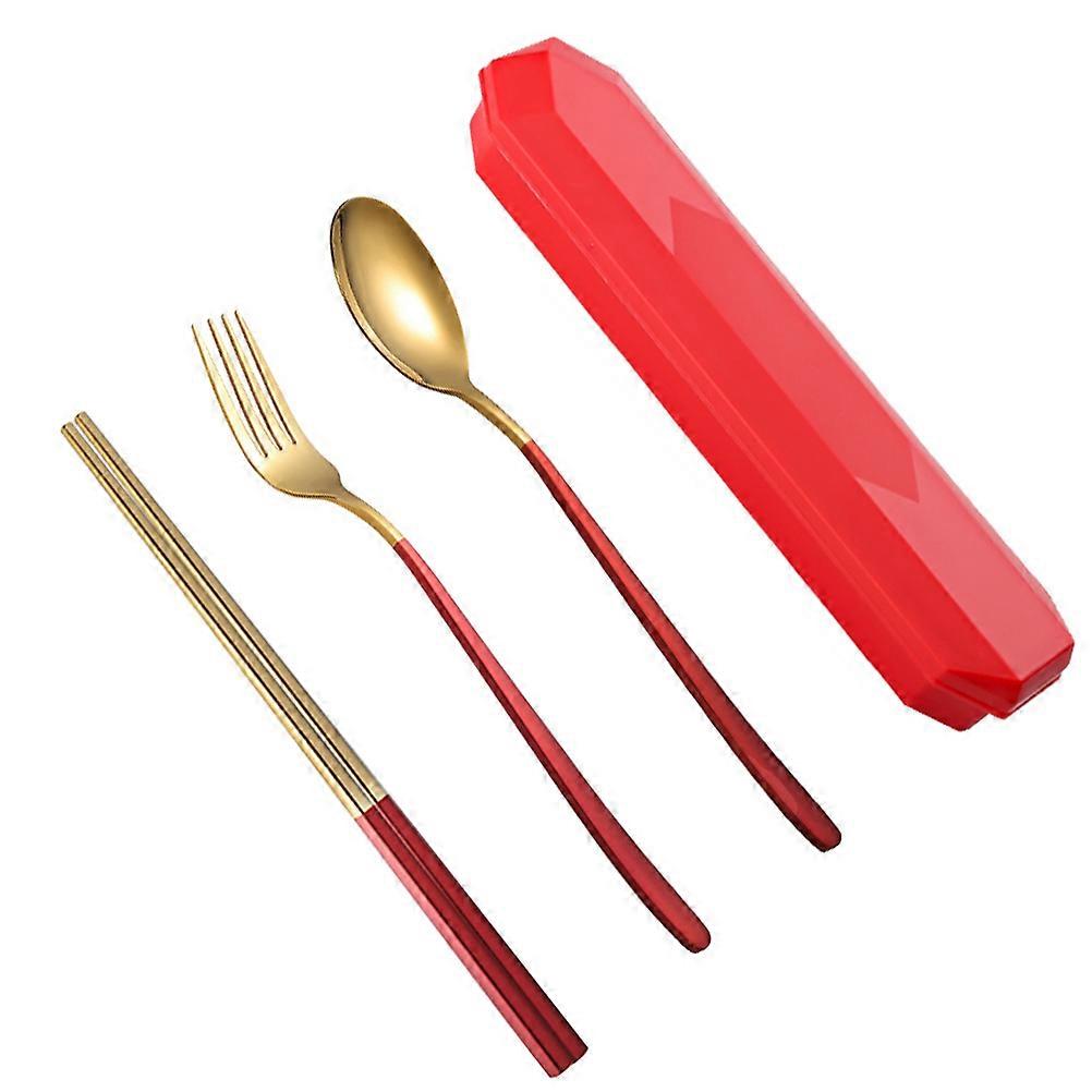 Stainless Steel Tableware Set for Use 1Set Portable with Box