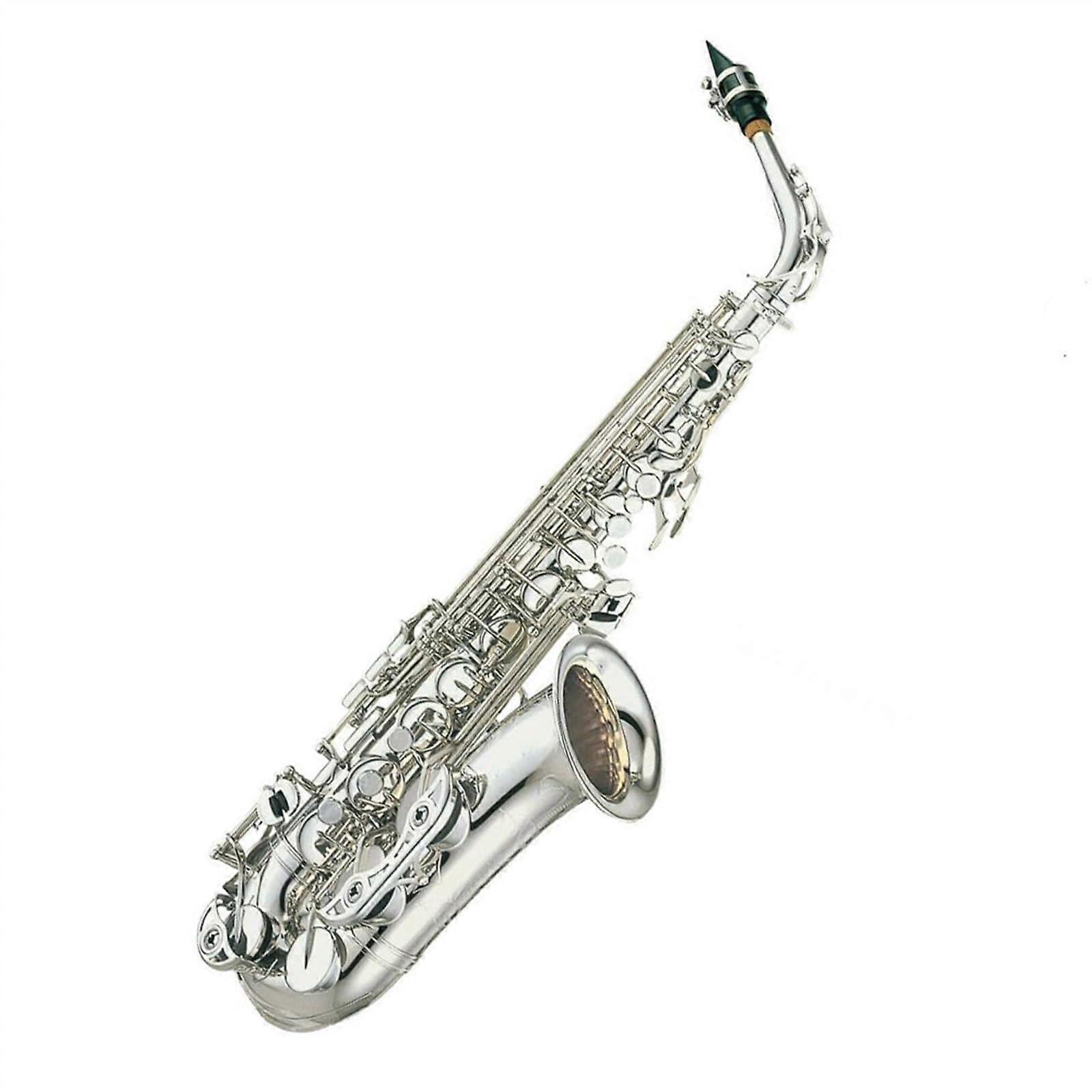 Alto Saxophone Silver Plated Eb E Flat with Case, Bright Tone and Responsive Keys for Beginners