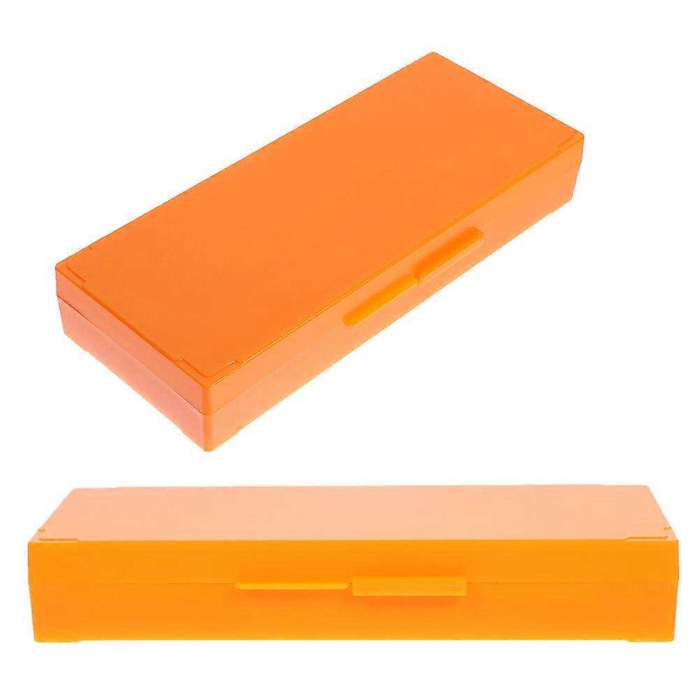 Microscope Slide Storage Slide Boxes for Holding Use 2Pcs Orange ABS