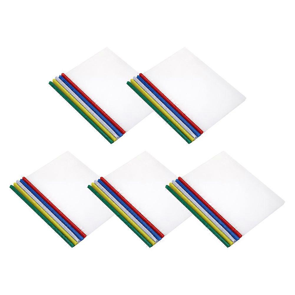 Document Clear Plastic Folder A4 File Folders with Sliding Bars 75Pcs