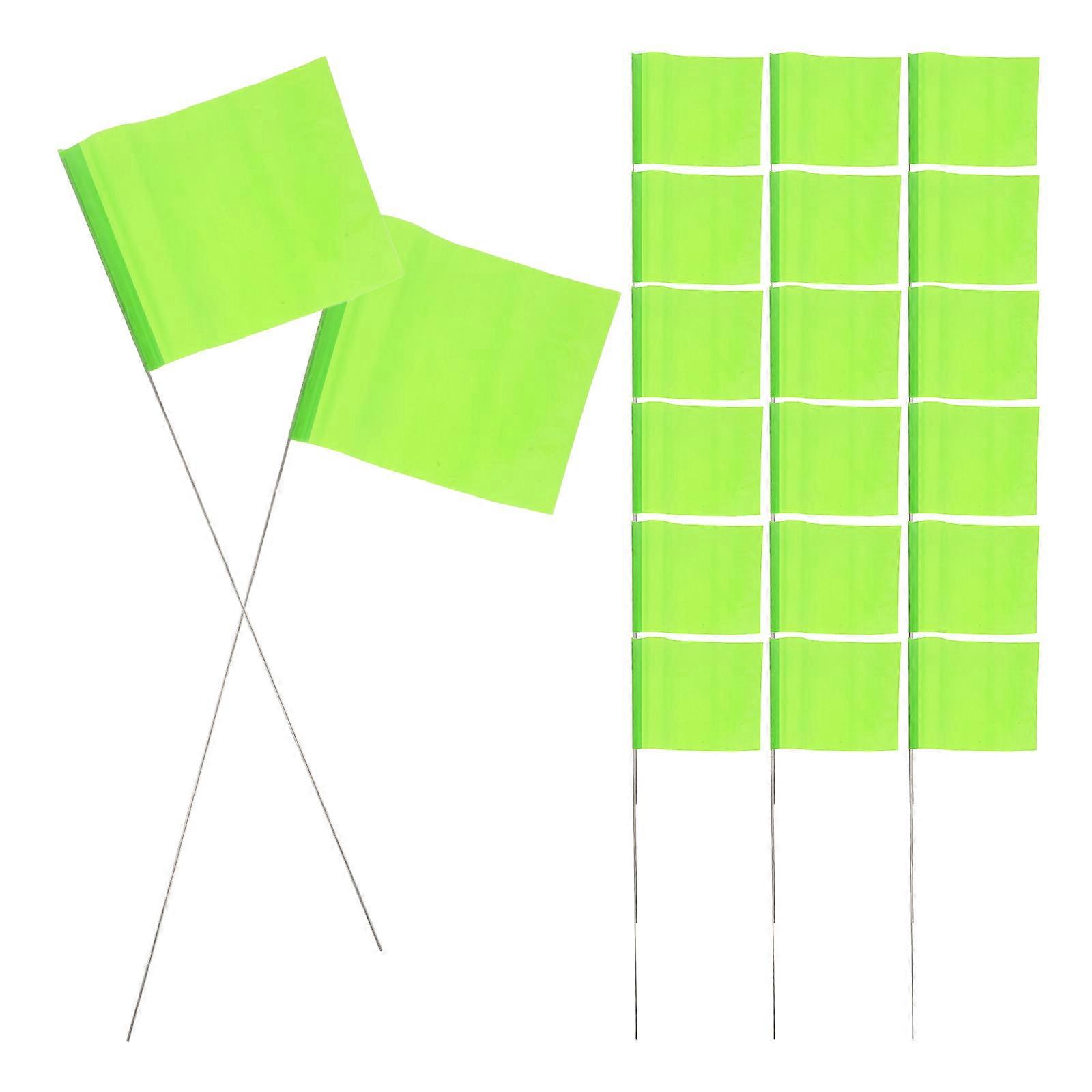 Marker Flags for Lawn Visibility with 50Pcs Light Green Polyester Flags