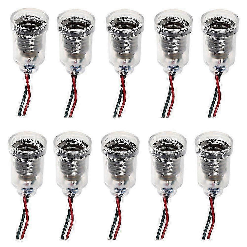 10PCS E10 LED Bulb Base Screw Mount Light Socket with Wire for Circuit Applications