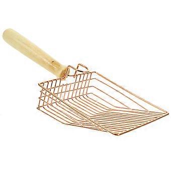 Metal Cat Litter Scooper for Home Use with Wooden Handle