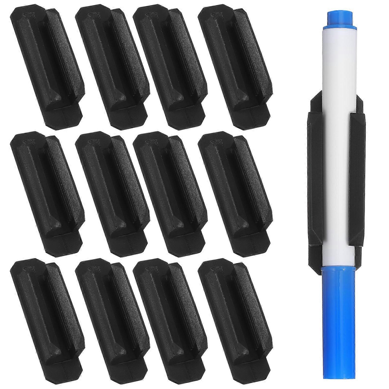 Assorted Color Silicone Pen Holder for Wall Adhesive Function 12Pcs Set