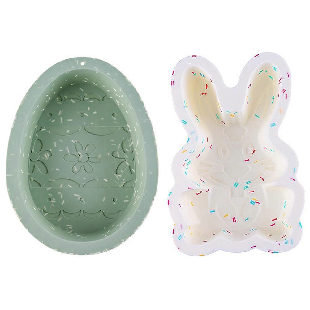 Decorative Easter Cake Molds Silicone Baking Tools for 2Pcs Use
