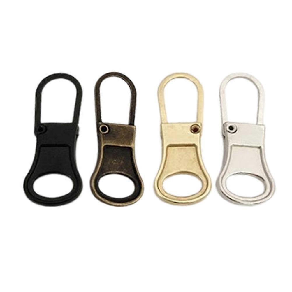 Removable Zipper Repair Metal Zipper Pull Tab Rectangular Shape For Clothes Bags 4Pack