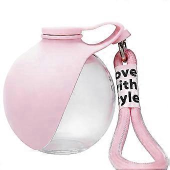 Hunde-Trinkflasche mit Silikonnapf, 285 ml, auslaufsicher, für Katzen und Hunde, tragbarer Outdoor-Trinkspender, Grau