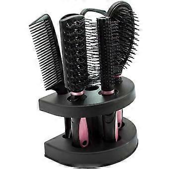 Haarpflege-Bürstenset für Damen, Kammset, Salon-Haarbürstenset, Haarmassagebürstenset, Haarbürstenhalter, 5-teilig, neu