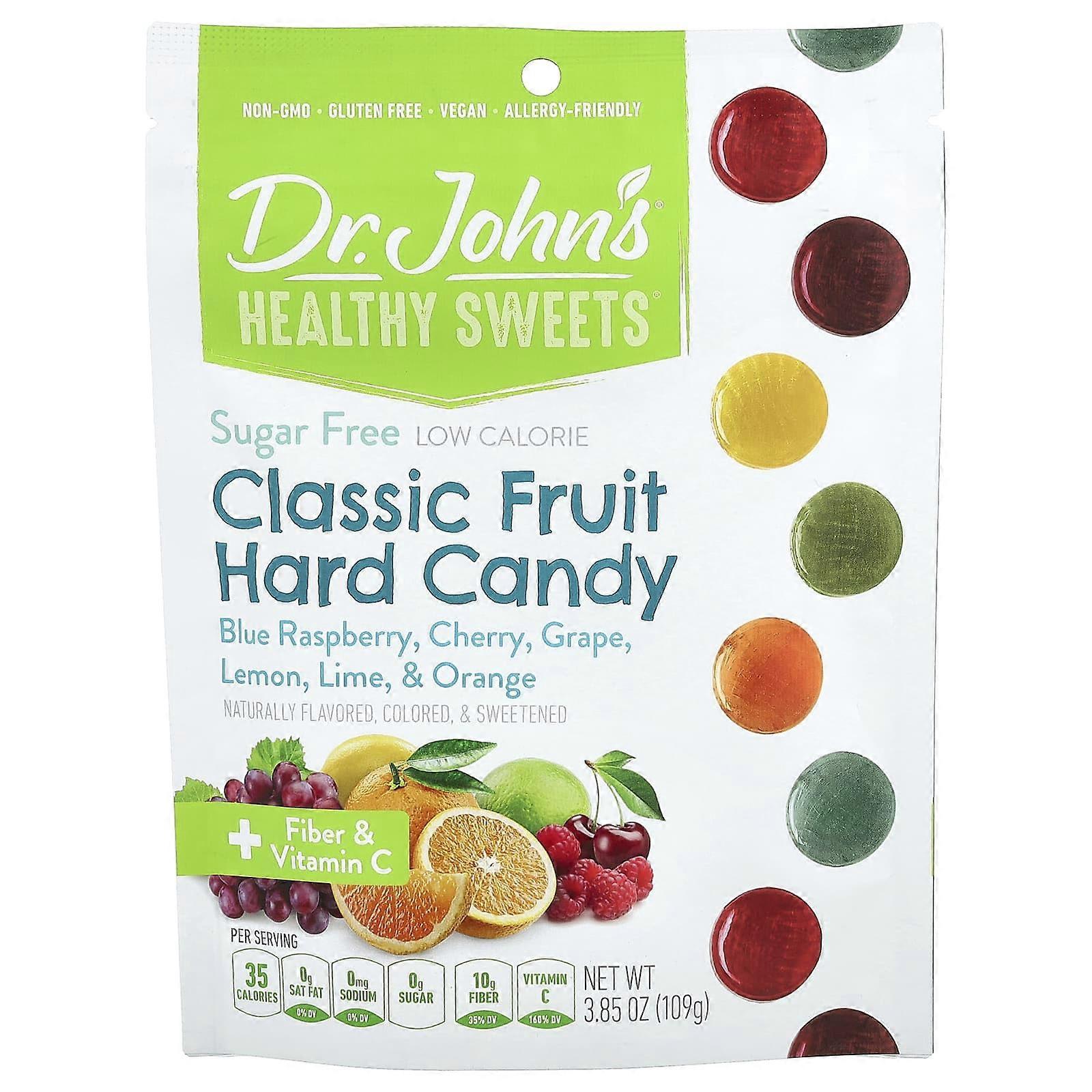 Dr. John's Healthy Sweets, Classic Fruit Hard Candy, Blue Raspberry, Cherry, Grape, Lemon, Lime, & O