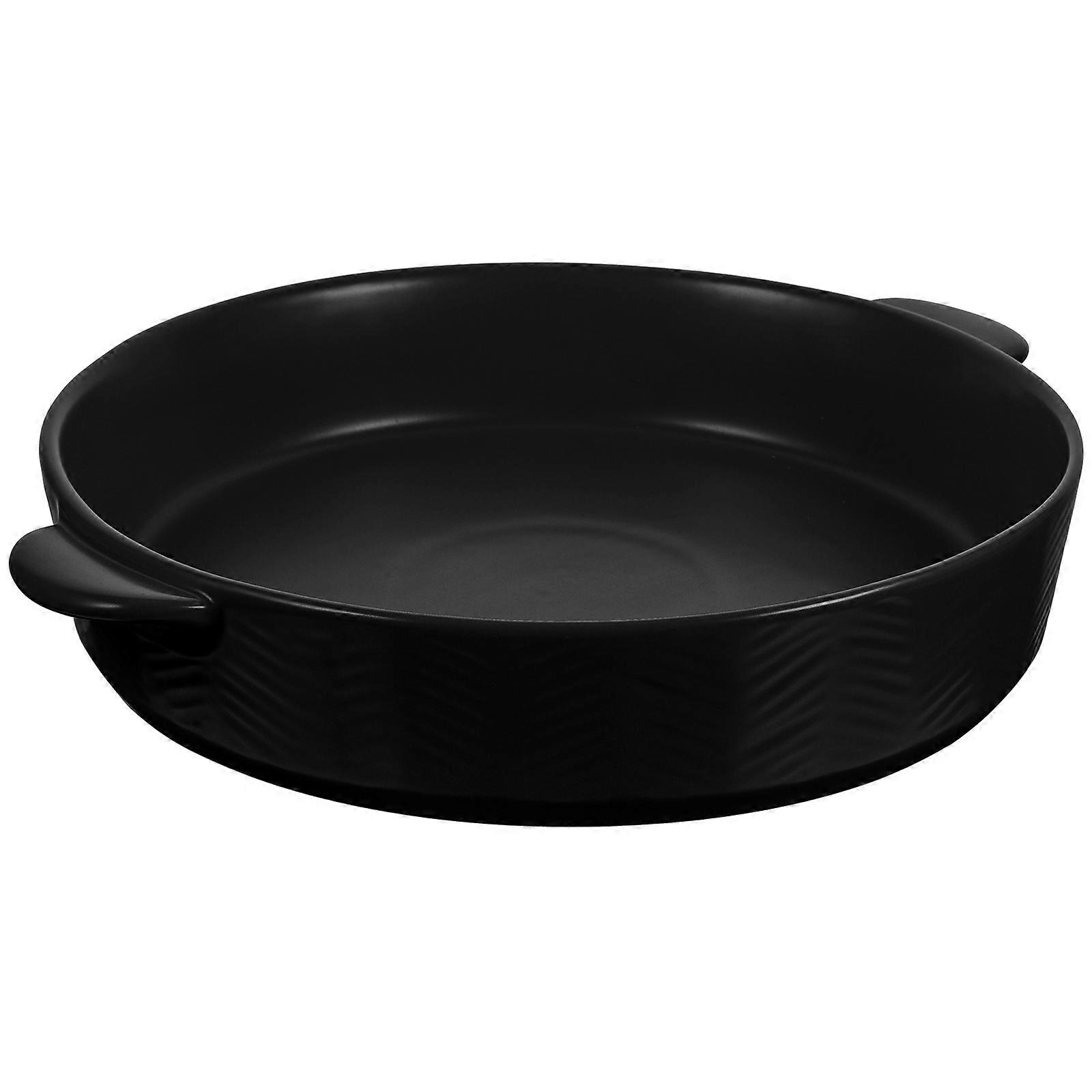 Baking Dish Roasting Pan Round Baking Dish Ceramic Bakeware Double Handle Baking Dish